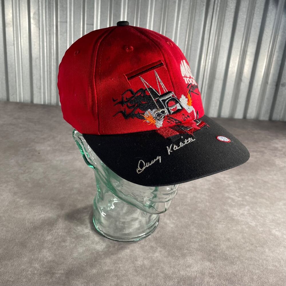 90's Mac Tools Racing NHRA Doug Kalitta Snapback Hat Cap Red Black Embroidered
